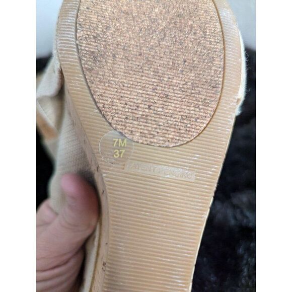 LUCKY BRAND Beige Straps MILLER 2 Open Toe Cork Wedge Platform Sandal Sz 7 - Picture 7 of 7